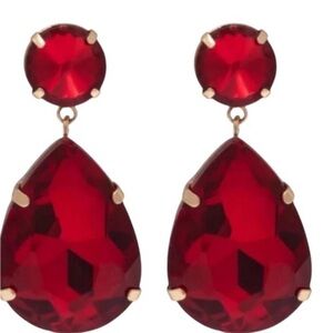 NWOT Latelita Large Red Garnet Statement Earings